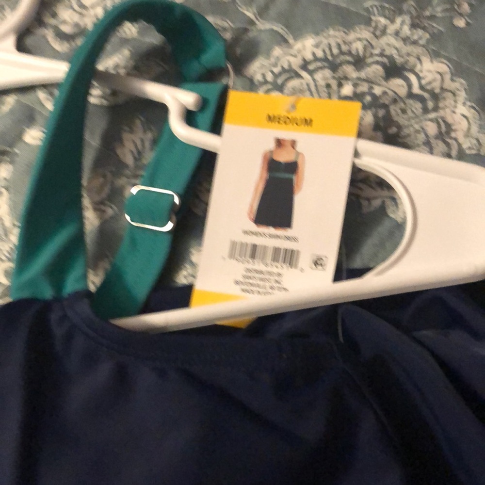 Women's Navy and Green Lands End Swim Dress NWT - Picture 8 of 8
